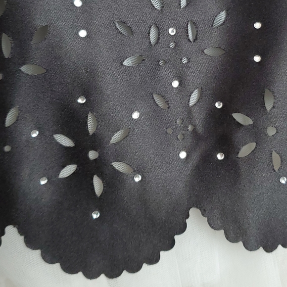 2000's Halter Fit and Flare Dress with Tulle and Laser Cut Hem Detail - Picture 6 of 11